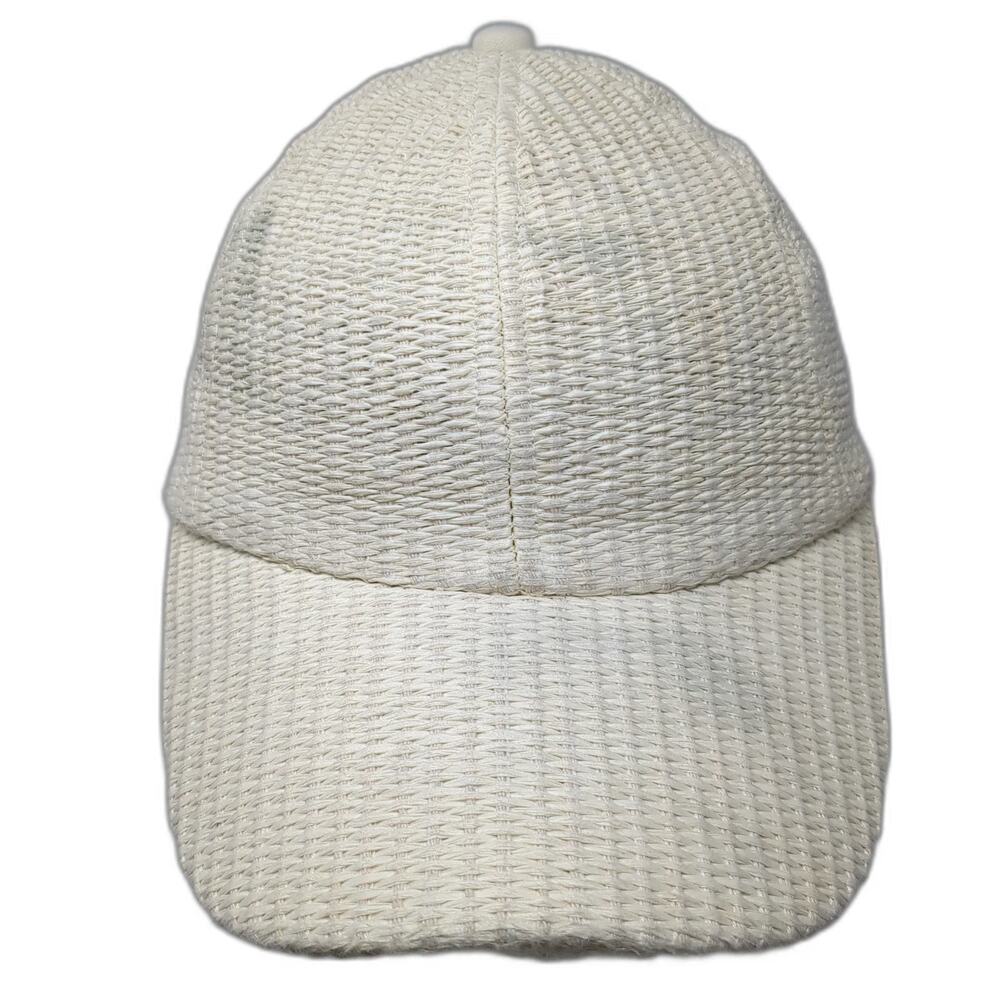 Sonoma Baseball Cap Beige One Size Woven Straw Texture Slideback Strap Hat